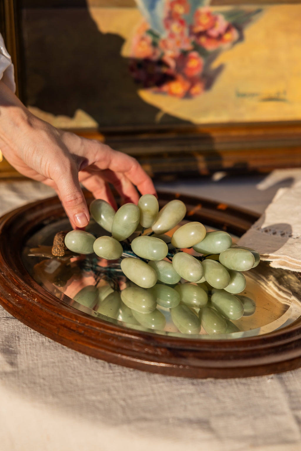 Vintage drueklase i stein (agat)