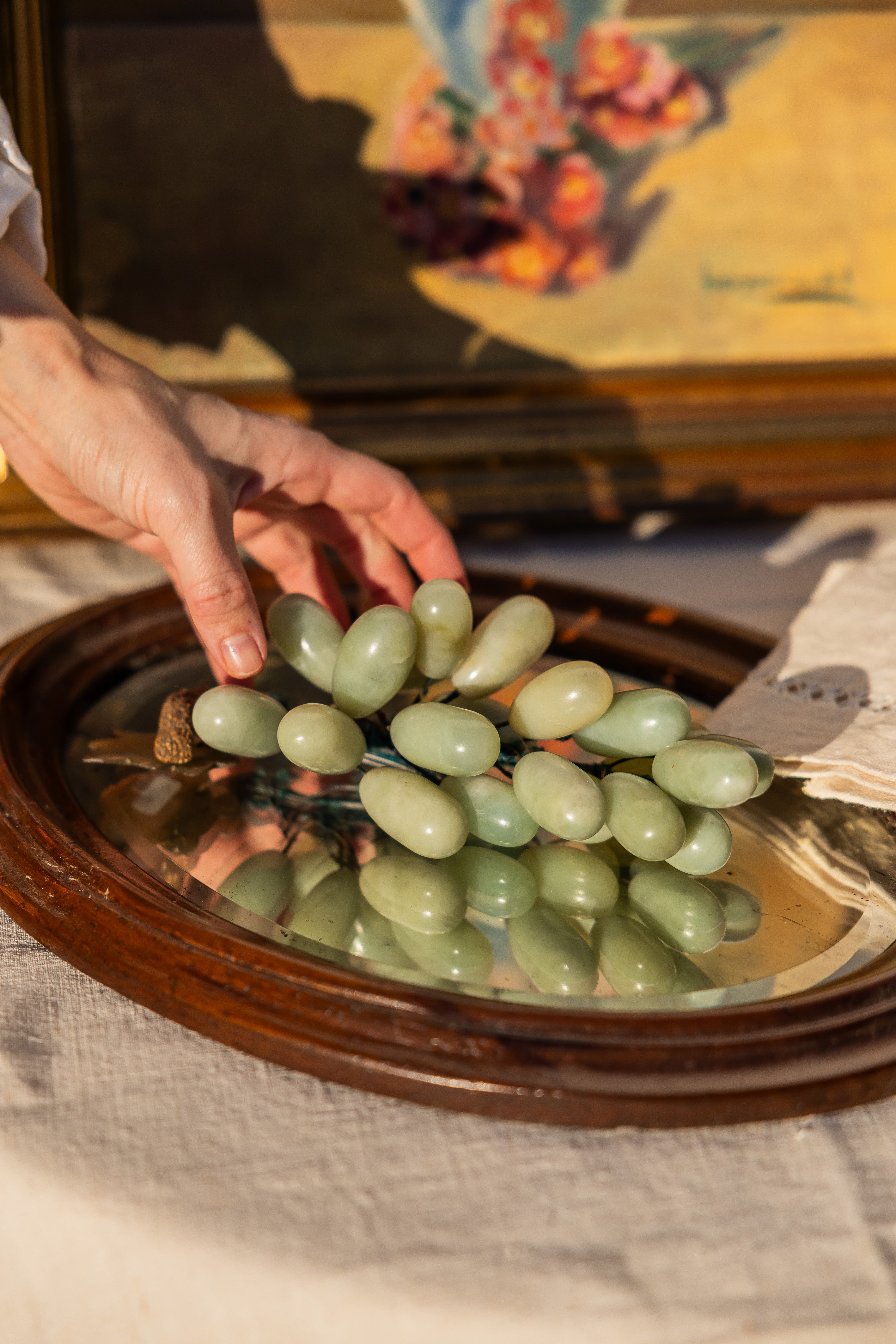 Vintage drueklase i stein (agat)