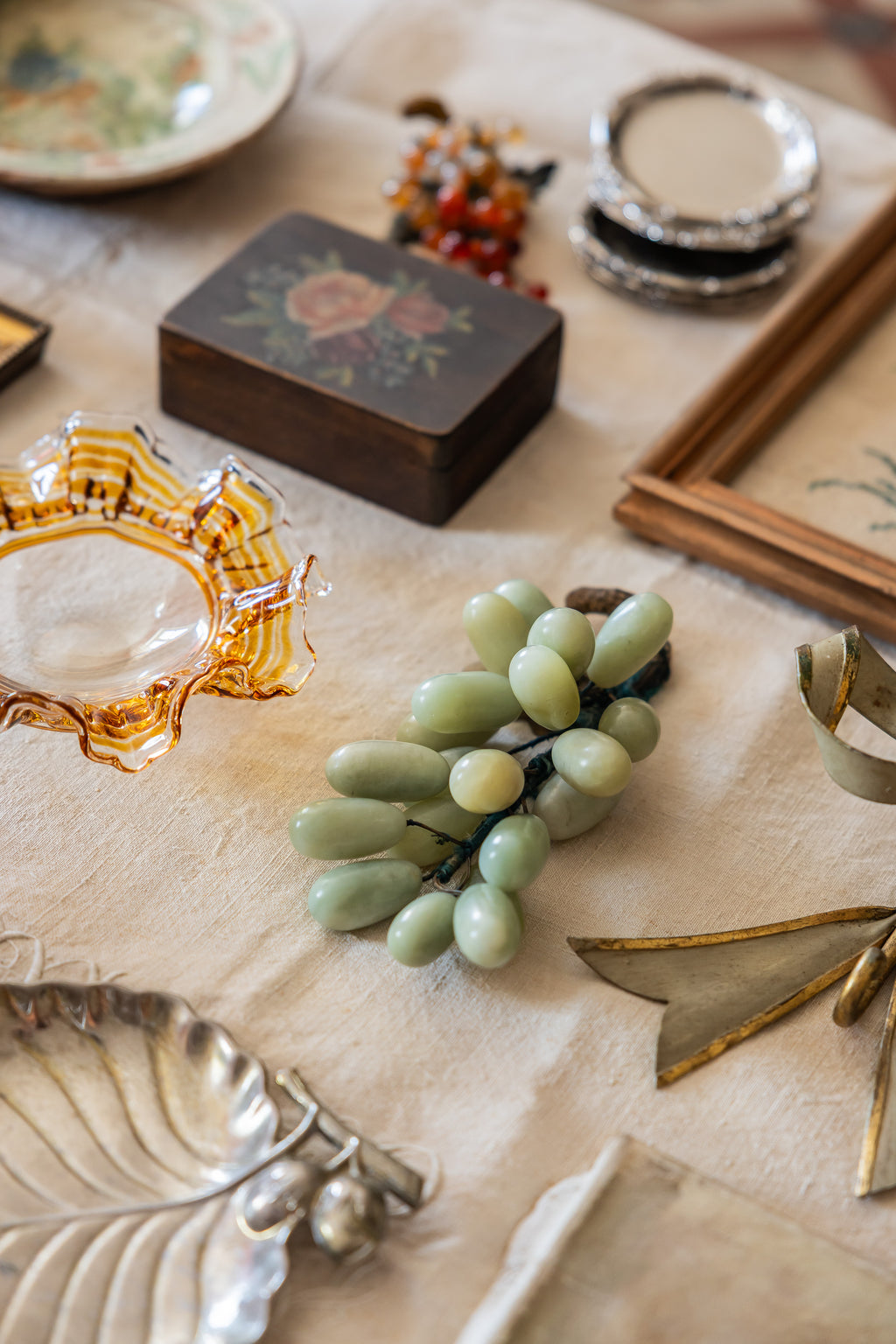 Vintage drueklase i stein (agat)